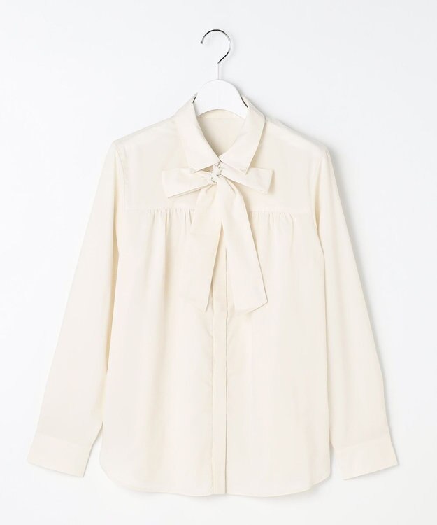 ANY SIS L ボウタイ付きビジュー シャツ アイボリー