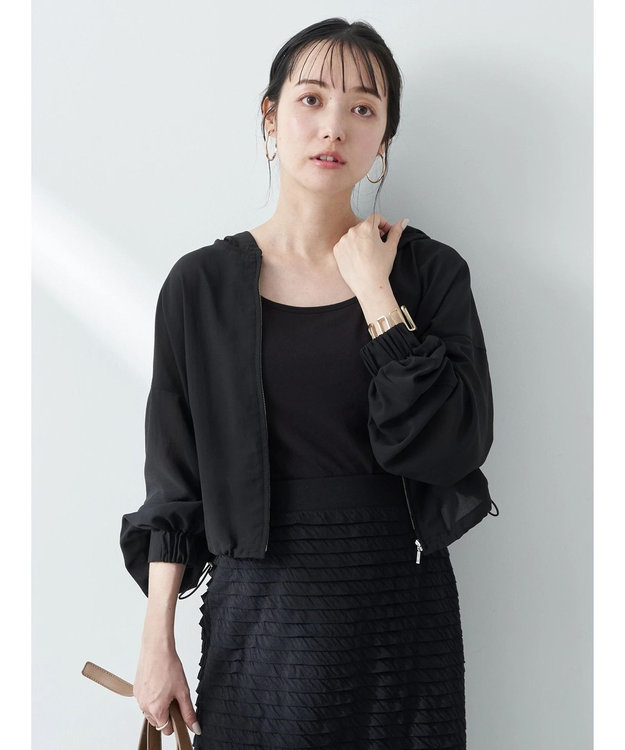 earth music&ecology シアーフードブルゾン Black