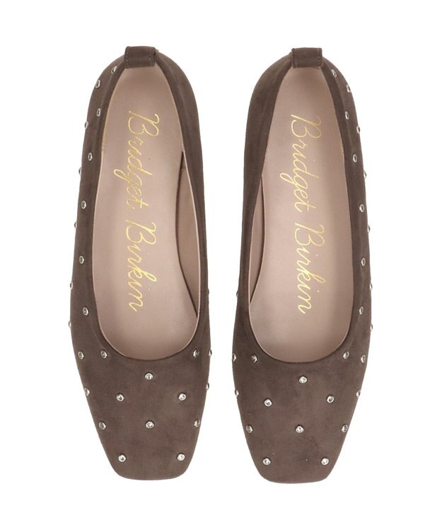 Bridget Birkin 【Bridget Birkin】ドットビジューフラットシューズ ブラウンスウェード