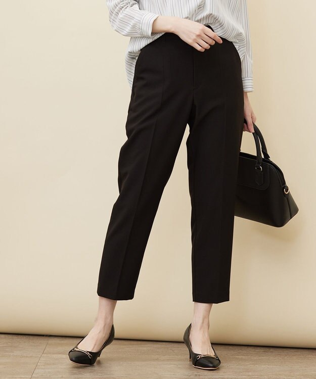 ANY SIS S 【洗える】褒めらレディテーパード パンツ ブラック