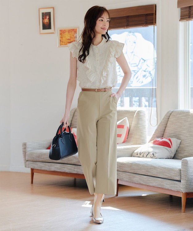 Tiaclasse 【日本製・洗える・接触冷感・吸水速乾・UVカット】サーラドライ・ワイドパンツ ベージュ