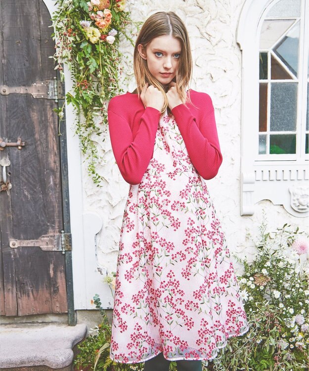 TOCCA SILK RIB BOLERO ボレロ レッド系