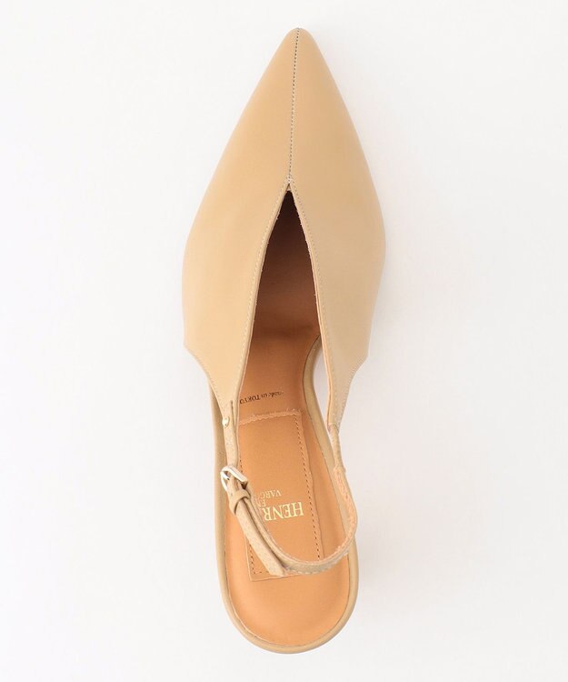 BEIGE， 【一部店舗限定】HENRI EN VARGO / NIKI Vカットバックバンドパンプス Beige
