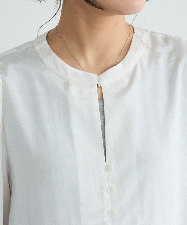 CRAFT STANDARD BOUTIQUE インド製 ボリュームスリーブブラウス White