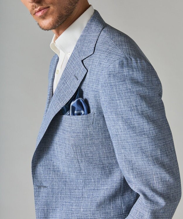 GOTAIRIKU 【完全オリジナル素材】タイワンタフタ ジャケット ダルブルー系