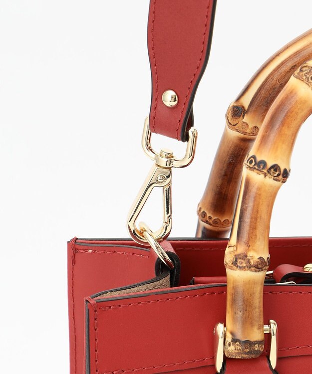 23区 【CLASSY.12月号掲載】RAFFINATA バンブー トートバッグ レッド系
