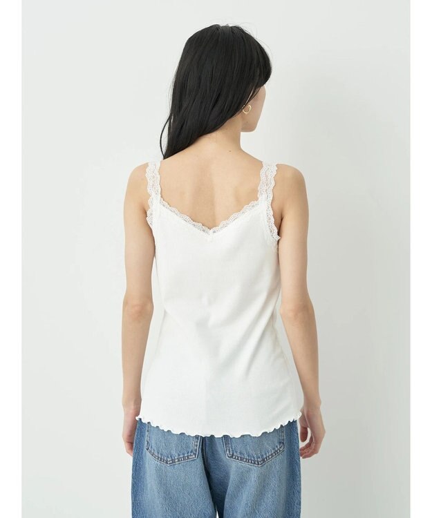 earth music&ecology ２ＷＡＹスクエア＆Vネックネックレースタンクトップ Off White