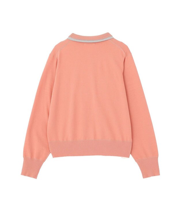 Green Parks ここちニット衿付き配色プルオーバー Pink