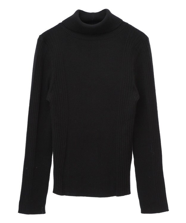 earth music&ecology やわらかタッチタートルネックニットプルオーバー Black