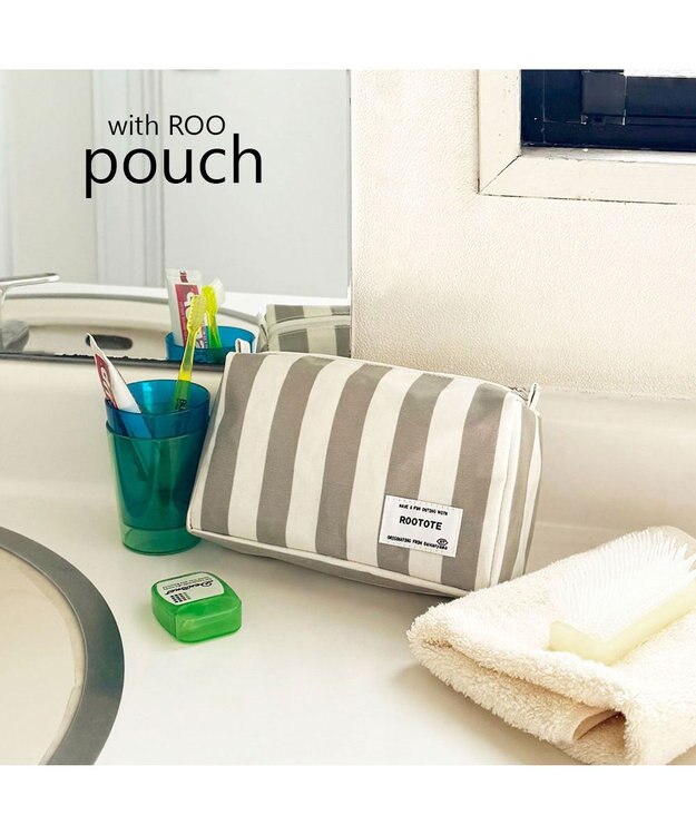 ROOTOTE 3532【ルートート】WR.ポーチ.ラミネート-W 04：グレー・ホワイト