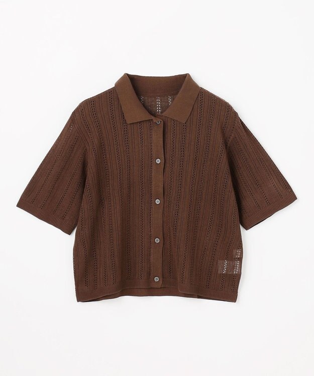 ANY レーシーポロカーデ ブラウン