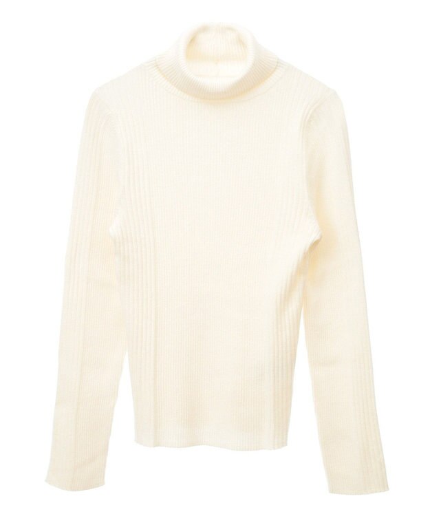 earth music&ecology やわらかタッチタートルネックニットプルオーバー Ivory