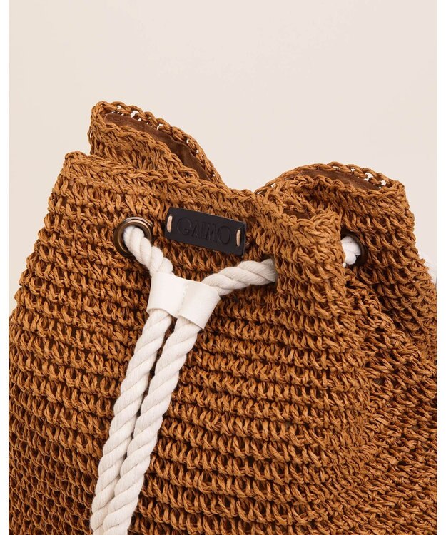 gaimo 【GAIMO/ガイモ】ラフィアミニ巾着バッグ/9079 BACKY ベージュ