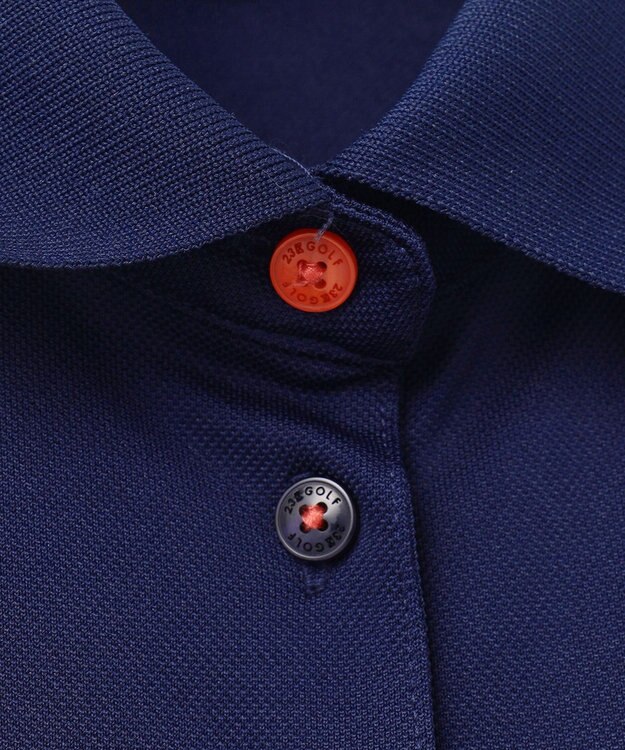 23区GOLF 【WOMEN】【吸水速乾/UVカット】グラフィカルポロシャツ ネイビー系