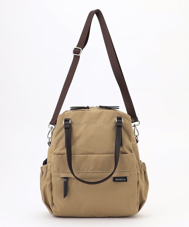 LA BAGAGERIE 【MONICA】ポーチ付き4WAYリュックサック ベージュ