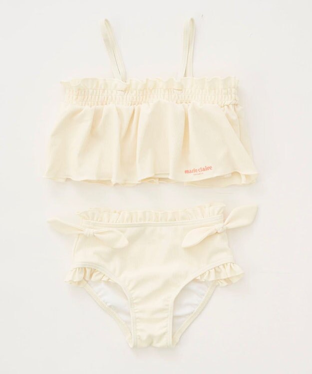 OP／FILA 【marie claire ENFANTS】ニットリブセパレート水着 ホワイト