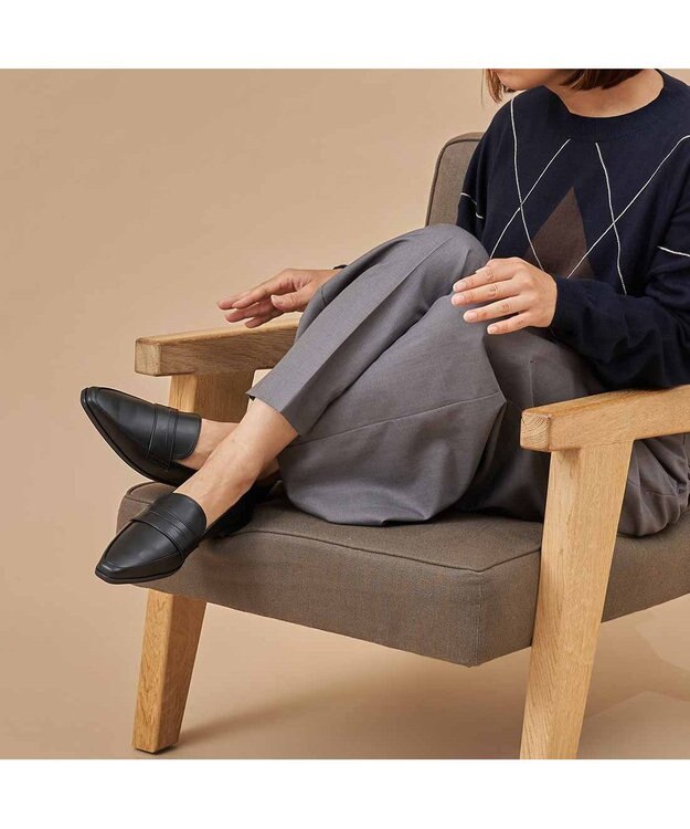 MODE ET JACOMO <carino>【レイン対応】スクエアトゥコインローファー ブラック