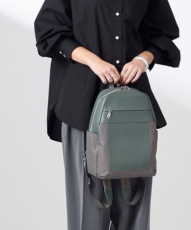 Y'SACCS 【ムック本掲載】ブロックモチーフリュックサック ライトグリーン