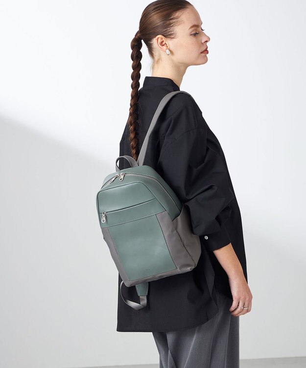 Y'SACCS 【ムック本掲載】ブロックモチーフリュックサック ライトグリーン