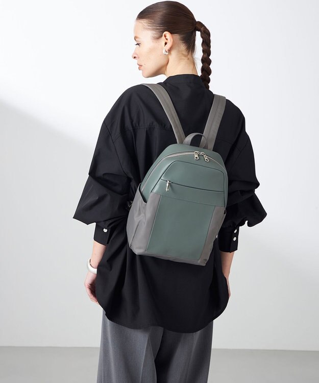 Y'SACCS 【ムック本掲載】ブロックモチーフリュックサック ライトグリーン