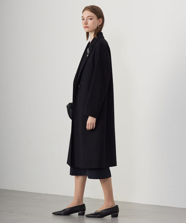 ICB ウールカシミヤメルトン チェスターコート ブラック系