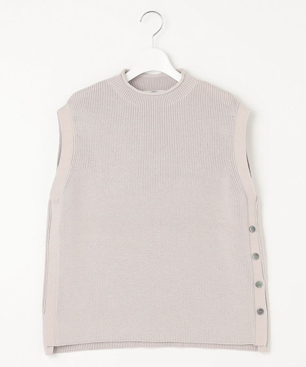 J.PRESS LADIES L 【洗える】CLEAR COTTON BLEND ニット ベスト ライトグレー系