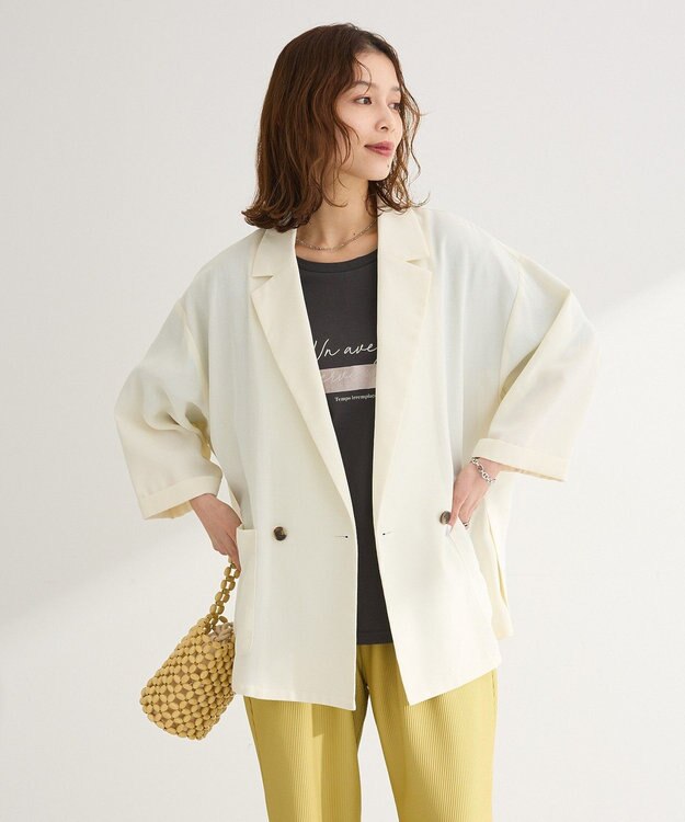 Green Parks 【適ON】シアーシャツジャケット Ivory