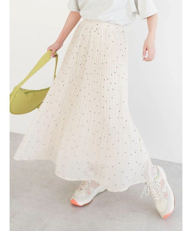Green Parks シフォンプリーツスカート Dot