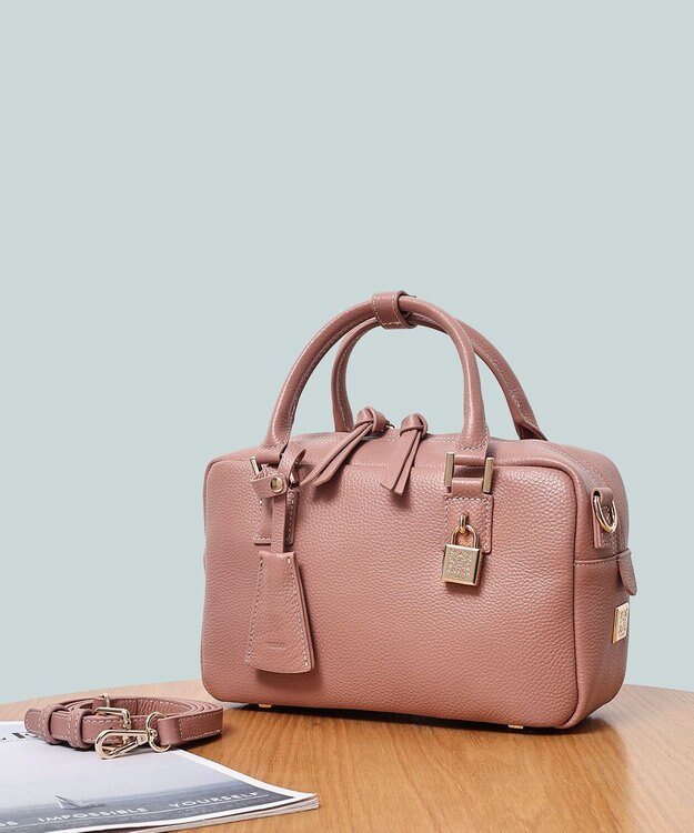 パドマ PADMA グレー 本革　ボストンバッグ パドマ PADMA 【PADMA/パドマ】 キーチャーム付 本革ボストン