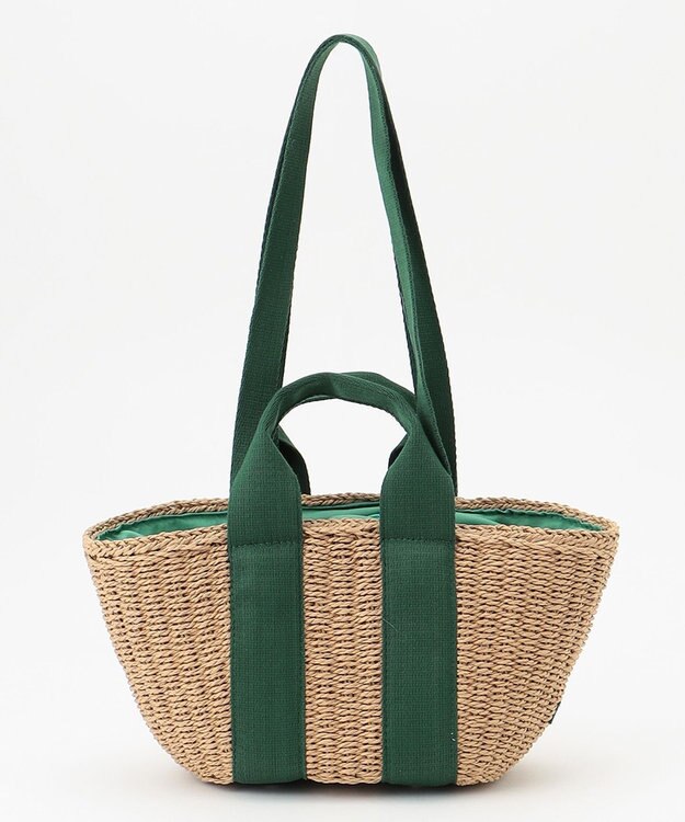 LA BAGAGERIE 【maison vert】 【ペーパー素材・多収納】ダブルハンドルかごバッグ グリーン
