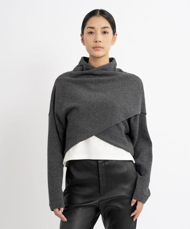 23区 【エステータ】クロスデザイン ニット グレー系