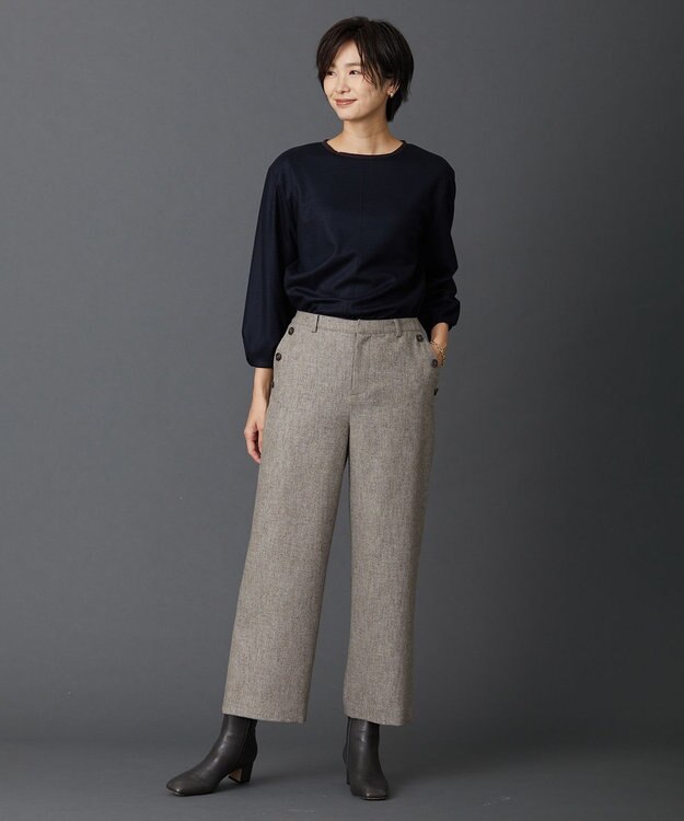 J.PRESS LADIES L 【イージーケア】ウールスムースジャージー カットソー ネイビー系