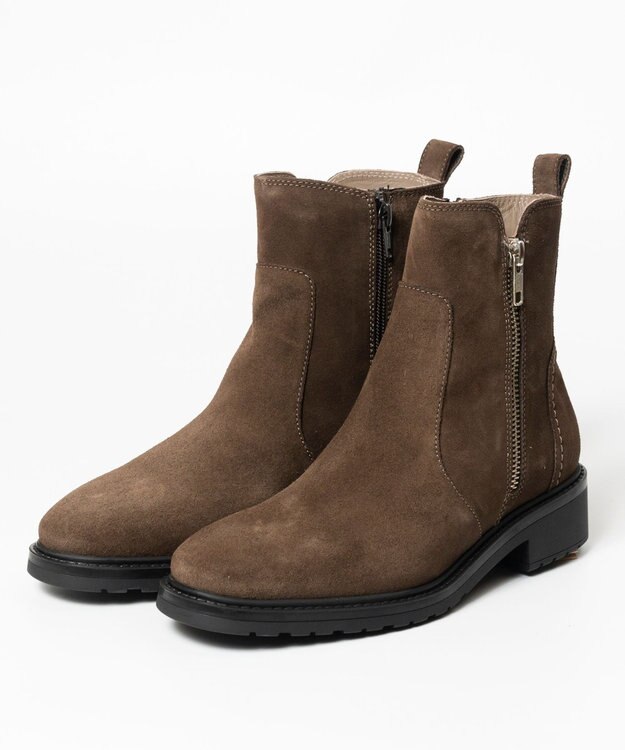 BONTRE 【UNISA/ウニサ】サイドジップショートブーツ ブラウン