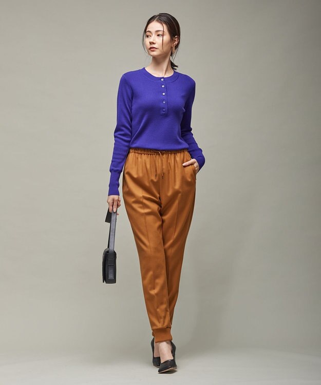 ICB 【洗える】 エクストラファインメリノ ヘンリーネックプルオーバー ロイヤルブルー系