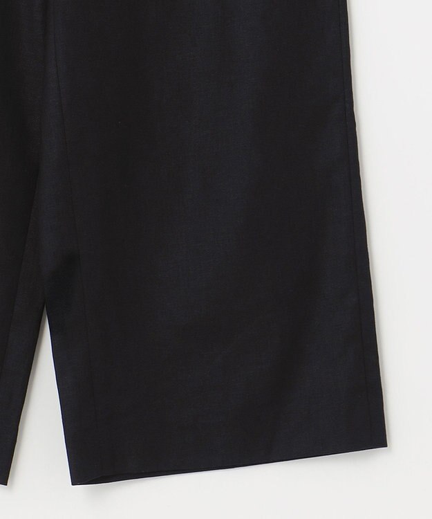 UNFILO 【洗える】リネンミックスツイル ワイドパンツ ブラック