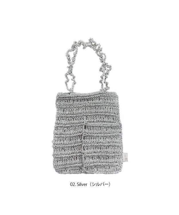 ROOTOTE 1090【手編みカゴバッグ風】SC.ベビールー.クロッシュメタリック-A 02：シルバー