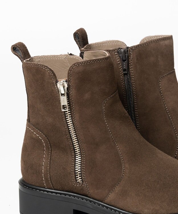 BONTRE 【UNISA/ウニサ】サイドジップショートブーツ ブラウン