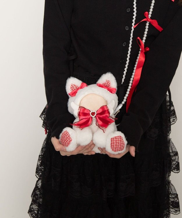 WEGO 【痛バ＆推し活グッズ】ぬいおすわりにゃんこ15cm レッド