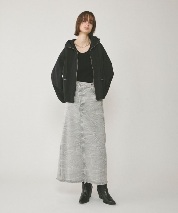 GRACE CONTINENTAL ナイロンバルーンフードジャケット ブラック