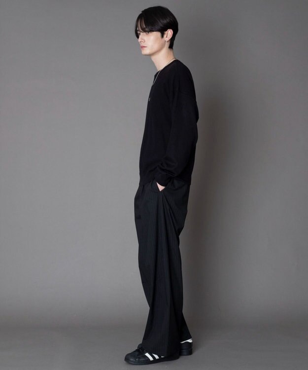 WEGO アクセ付きワンポイントニットプルオーバー（LS） ブラック