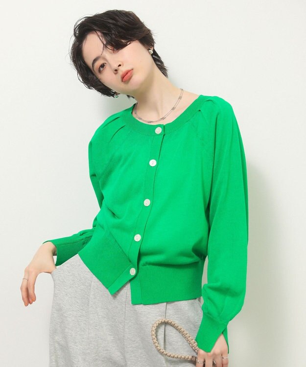 Green Parks 【しのばせカーデ】ポケッタブルＵＶカットニットカーディガン Green