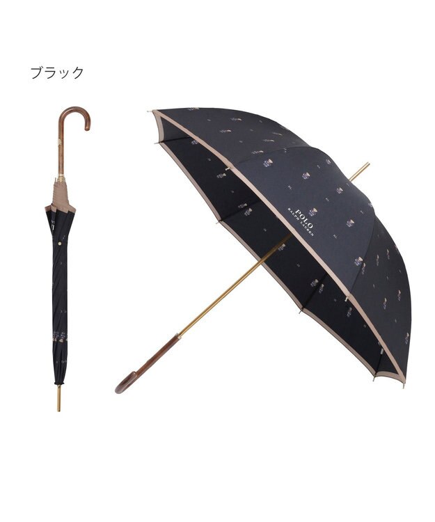 MOONBAT POLO RALPH LAUREN（ポロ ラルフローレン） 長傘 FLAG BEAR ポロベア ドット ブラック