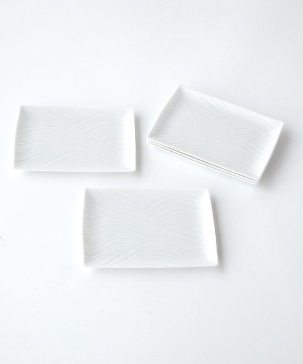 たち吉 【たち吉】白磁さらさ 銘々皿〈5枚〉 美濃焼 ホワイト×ホワイト