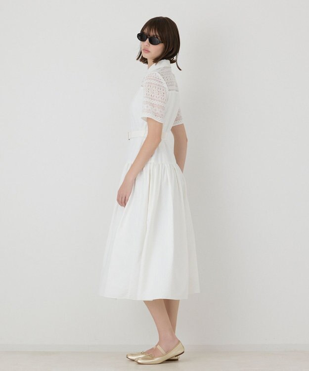 GRACE CONTINENTAL レースドッキングフレアワンピース ブラック