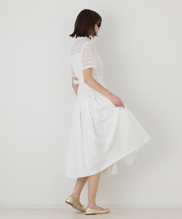 GRACE CONTINENTAL レースドッキングフレアワンピース ブラック