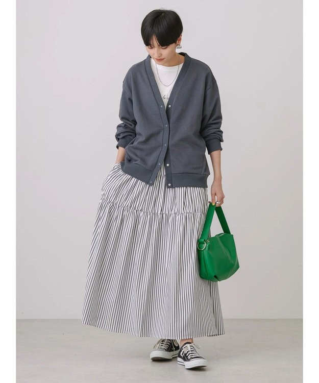 AMERICAN HOLIC 裏毛Ｖネックカーディガン Charcoal Gray