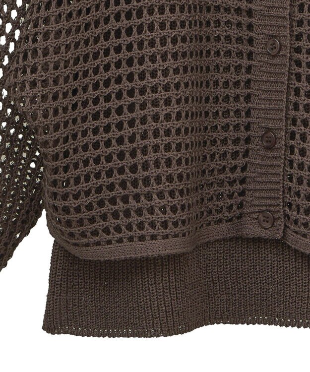 earth music&ecology ＳＥＴ２点メッシュニットカーディガン＋ビスチェ Brown