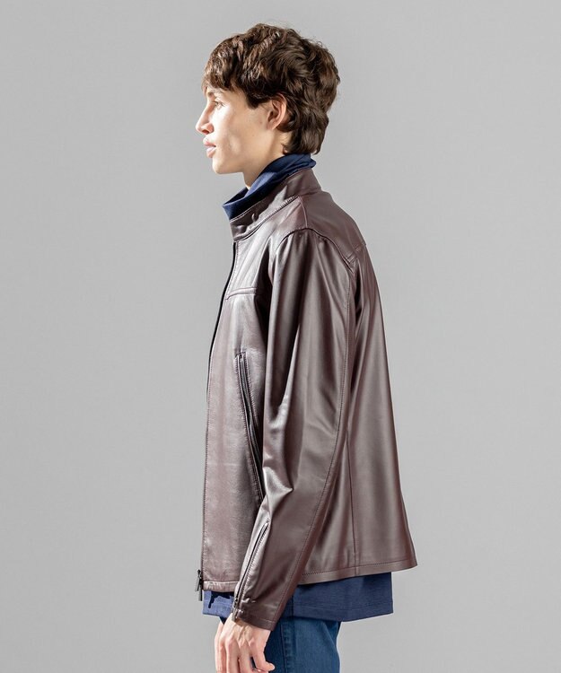 JOSEPH HOMME ライトラムナッパレザー　シングルライダース ブラウン系