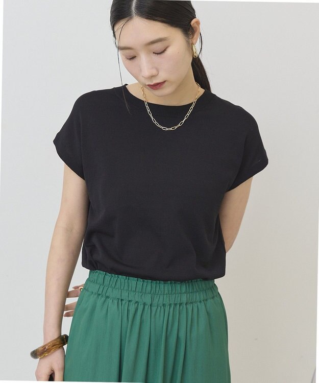 AMERICAN HOLIC フレンチスリーブニットプルオーバー Black