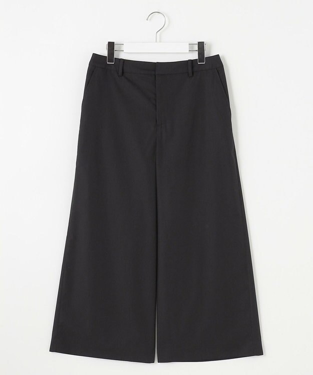 J.PRESS LADIES 【洗える】ソフトシャンブレー クロップド パンツ ブラック系